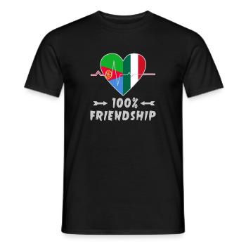 Eritrea und Italien 100% Freundschaft - Männer T-Shirt - Schwarz - Vorne - AI Model Male 178 light (178cm)