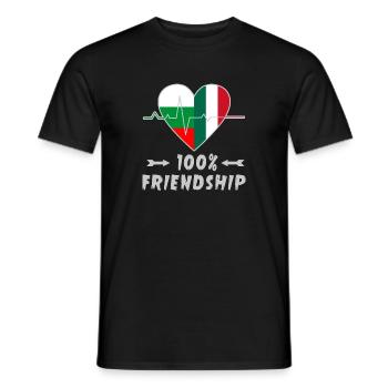 Bulgaria and Italy 100% friendship - Men's T-Shirt - black - Front - AI Model Male 178 light (178cm)