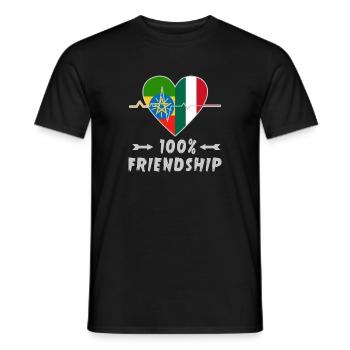 L'Éthiopie et l'Italie : amitié à 100 % - T-shirt homme - noir - Devant - AI Model Male 178 light (178cm)
