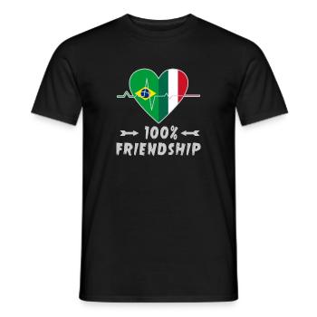 100 % amitié entre le Brésil et l'Italie - T-shirt homme - noir - Devant - AI Model Male 178 light (178cm)