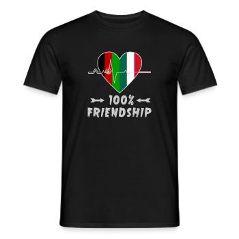 Afghanistan and Italy 100% friendship - Men's T-Shirt - black - Front - AI Model Male 178 light (178cm)