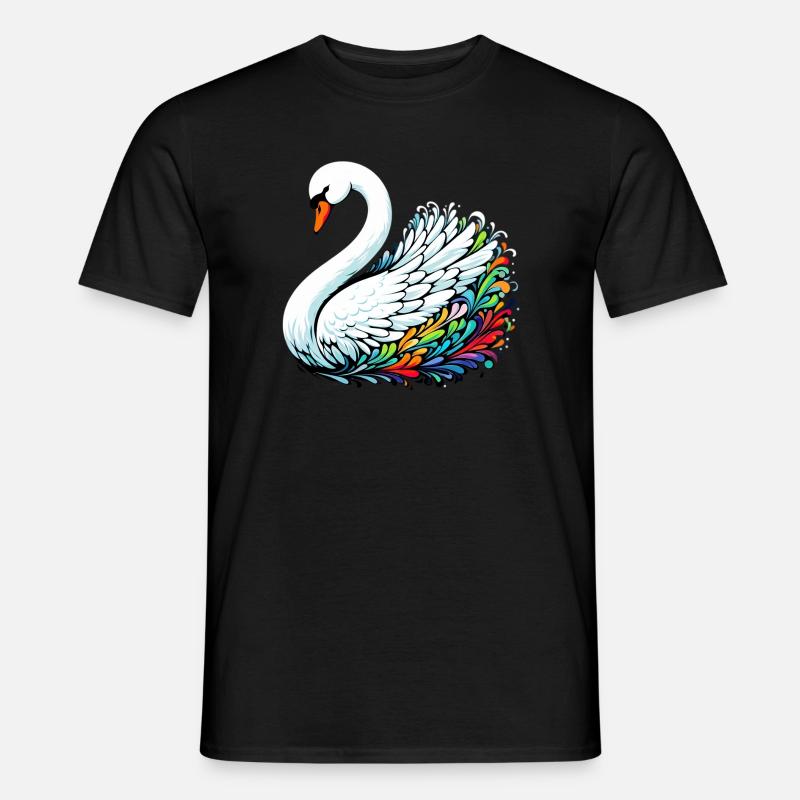 Schwan - Männer T-Shirt - Schwarz