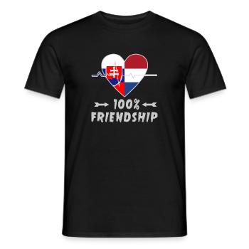 Slowakei und Niederlande 100% Freundschaft - Männer T-Shirt - Schwarz - Vorne - AI Model Male 178 light (178cm)