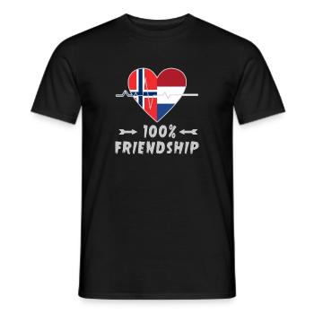 100 % amitié entre la Norvège et les Pays-Bas - T-shirt homme - noir - Devant - AI Model Male 178 light (178cm)
