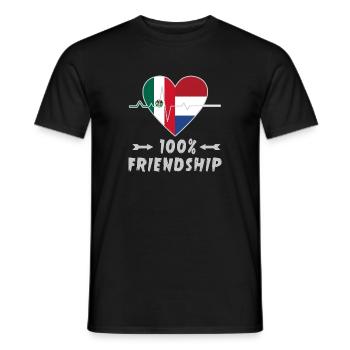 Mexico and Netherlands 100% friendship - Men's T-Shirt - black - Front - AI Model Male 178 light (178cm)