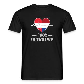 L'Autriche et les Pays-Bas : amitié à 100 % - T-shirt homme - noir - Devant - AI Model Male 178 light (178cm)