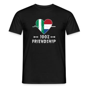 Nigeria and the Netherlands 100% friendship - Men's T-Shirt - black - Front - AI Model Male 178 light (178cm)