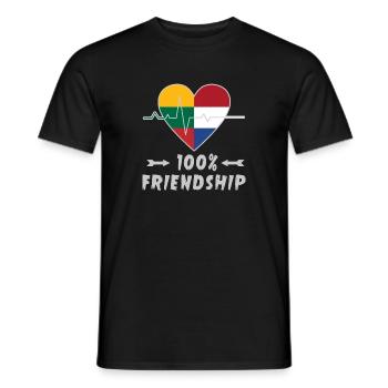 Lithuania and the Netherlands 100% friendship - Men's T-Shirt - black - Front - AI Model Male 178 light (178cm)