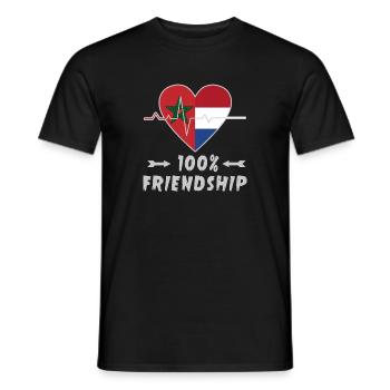 Morocco and Netherlands 100% friendship - Men's T-Shirt - black - Front - AI Model Male 178 light (178cm)