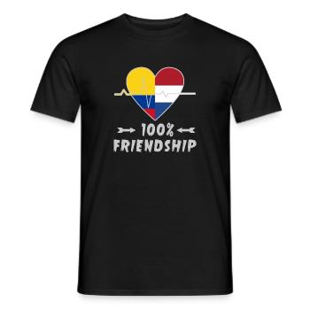 La Colombie et les Pays-Bas : amitié à 100 % - T-shirt homme - noir - Devant - AI Model Male 178 light (178cm)