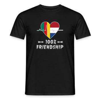 100 % amitié entre le Cameroun et les Pays-Bas - T-shirt homme - noir - Devant - AI Model Male 178 light (178cm)