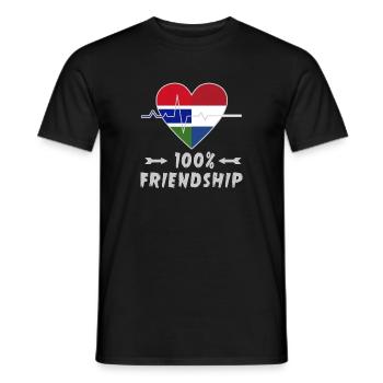 Gambia and Netherlands 100% friendship - Men's T-Shirt - black - Front - AI Model Male 178 light (178cm)