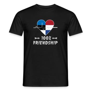 L'Estonie et les Pays-Bas : amitié à 100 % - T-shirt homme - noir - Devant - AI Model Male 178 light (178cm)