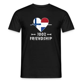 La Finlande et les Pays-Bas : amitié à 100 % - T-shirt homme - noir - Devant - AI Model Male 178 light (178cm)