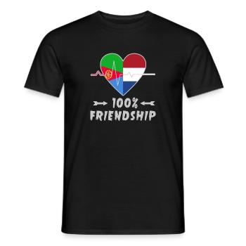 Eritrea und Niederlande 100% Freundschaft - Männer T-Shirt - Schwarz - Vorne - AI Model Male 178 light (178cm)