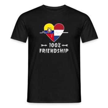 Ecuador and Netherlands 100% friendship - Men's T-Shirt - black - Front - AI Model Male 178 light (178cm)