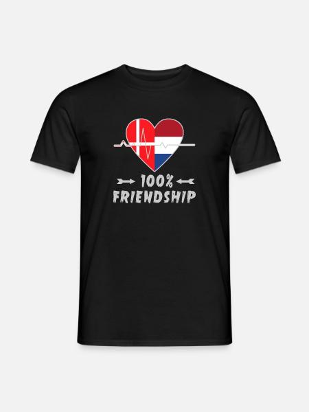 Denmark and Netherlands 100% friendship - Men's T-Shirt - black