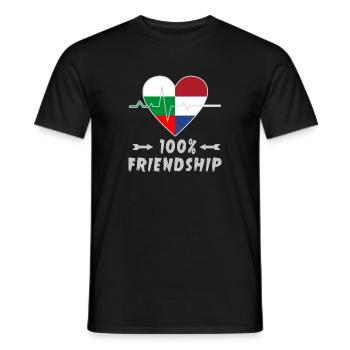 Bulgaria and the Netherlands 100% friendship - Men's T-Shirt - black - Front - AI Model Male 178 light (178cm)