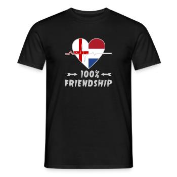 L'Angleterre et les Pays-Bas : amitié à 100 % - T-shirt homme - noir - Devant - AI Model Male 178 light (178cm)