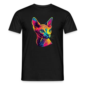 Chat Sphynx Chat Sphynx Chat Canadien Mignon Sphinx - T-shirt homme - noir - Devant - AI Model Male 178 light (178cm)