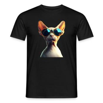 Chat Sphynx Chat Sphynx Chat Canadien Mignon Sphinx - T-shirt homme - noir - Devant - AI Model Male 178 light (178cm)