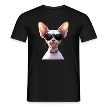 Chat Sphynx Chat Sphynx Chat Canadien Mignon Sphinx - T-shirt homme - noir - Devant - AI Model Male 178 light (178cm)
