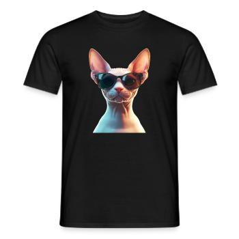 Chat Sphynx Chat Sphynx Chat Canadien Mignon Sphinx - T-shirt homme - noir - Devant - AI Model Male 178 light (178cm)