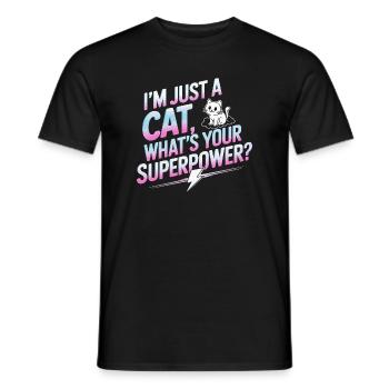 Ermächtigendes Katzen-Cartoon-Zitat-Design - Männer T-Shirt - Schwarz - Vorne - AI Model Male 178 light (178cm)