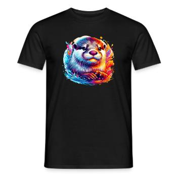 Otter - Männer T-Shirt - Schwarz - Vorne - AI Model Male 178 light (178cm)