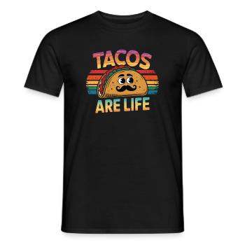 Les tacos vintage sont une illustration de la vie - T-shirt homme - noir - Devant - AI Model Male 178 light (178cm)