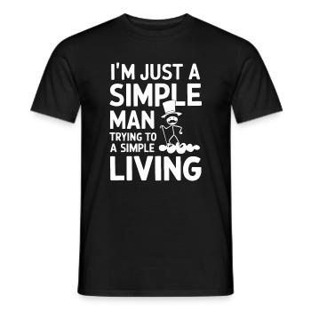 Simple Man Illustration Quote T-Shirt - Men's T-Shirt - black - Front - AI Model Male 178 light (178cm)