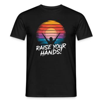 Sunset Silhouette with Inspirational Message - Men's T-Shirt - black - Front - AI Model Male 178 light (178cm)