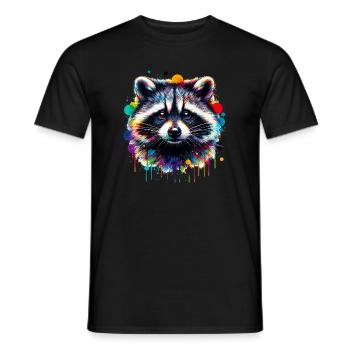Raccoon - Men's T-Shirt - black - Front - AI Model Male 178 light (178cm)