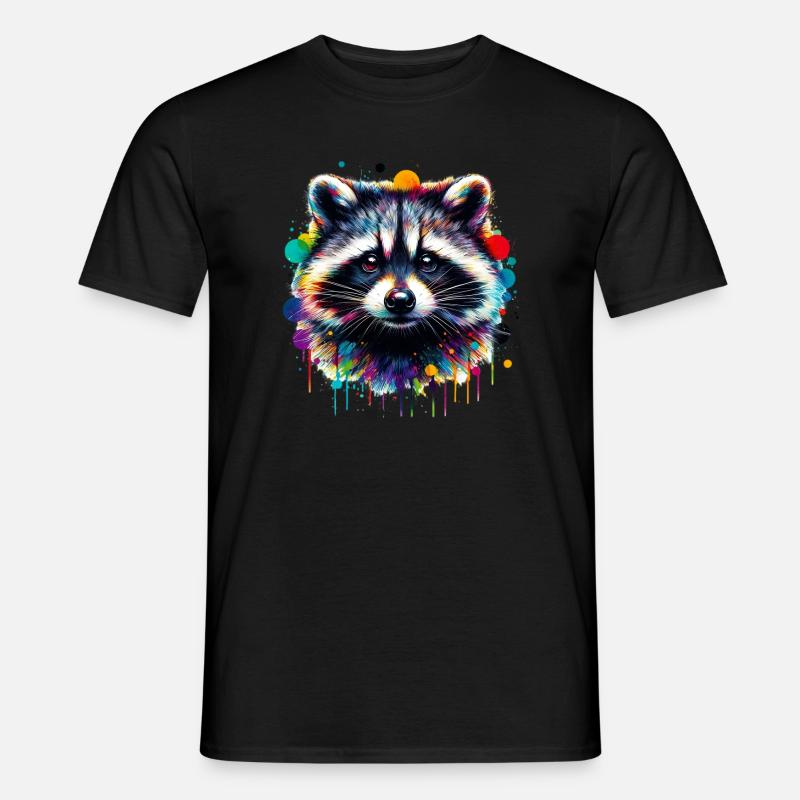 Waschbär - Männer T-Shirt - Schwarz
