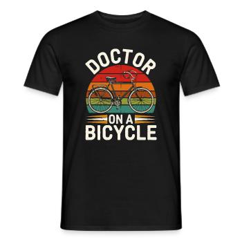 Doctor on a Bicycle Vintage Design - Men's T-Shirt - black - Front - AI Model Male 178 light (178cm)