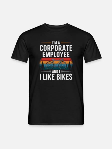 Firmenmitarbeiter, der Fahrräder mag - Männer T-Shirt - Schwarz