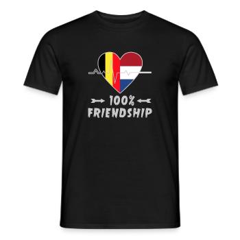 La Belgique et les Pays-Bas, une amitié à 100 % - T-shirt homme - noir - Devant - AI Model Male 178 light (178cm)