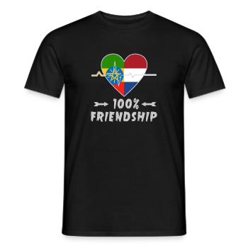 L'Éthiopie et les Pays-Bas : amitié à 100 % - T-shirt homme - noir - Devant - AI Model Male 178 light (178cm)