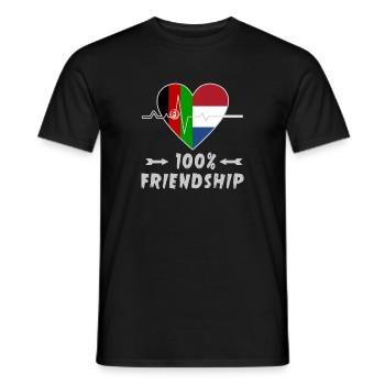 Afghanistan and the Netherlands 100% friendship - Men's T-Shirt - black - Front - AI Model Male 178 light (178cm)