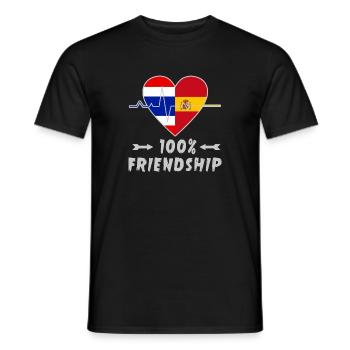 100 % amitié entre la Thaïlande et l'Espagne - T-shirt homme - noir - Devant - AI Model Male 178 light (178cm)