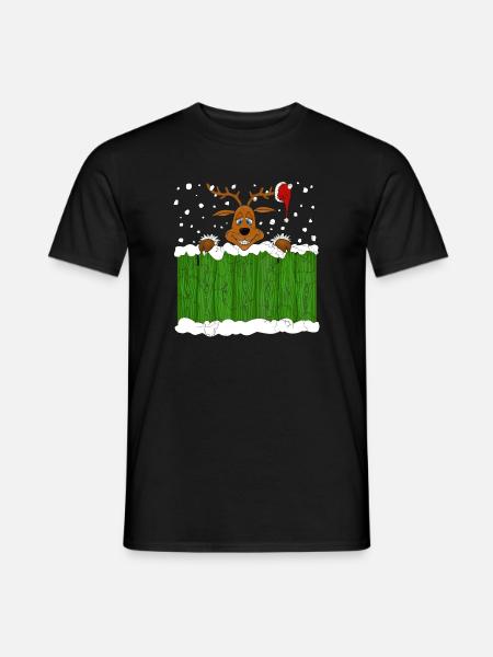 Noël avec un renne - T-shirt homme - noir