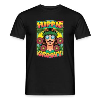 Mouvement hippie - T-shirt homme - noir - Devant - AI Model Male 178 light (178cm)