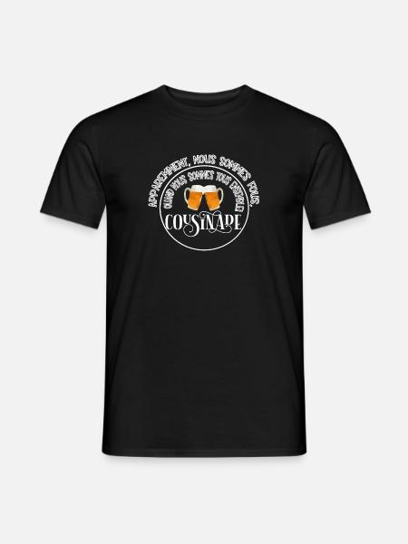 Cousinade + Jahr oder Datum zum Personalisieren - Männer T-Shirt - Schwarz