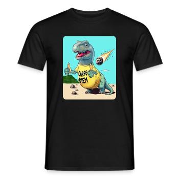 Carpe Diem Dinosaur - Men's T-Shirt - black - Front - AI Model Male 178 light (178cm)