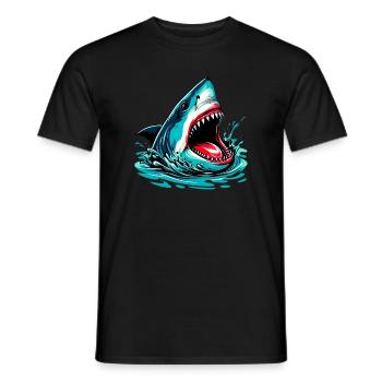 Shark - Men's T-Shirt - black - Front - AI Model Male 178 light (178cm)