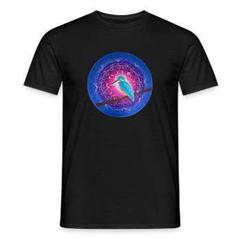 Mystischer Eisvogel mit Mandala - Männer T-Shirt - Schwarz - Vorne - AI Model Male 178 light (178cm)