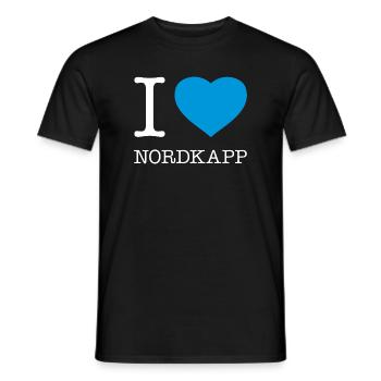 I LOVE NORDKAPP Norway Norwegen - Men's T-Shirt - black - Front - AI Model Male 178 light (178cm)