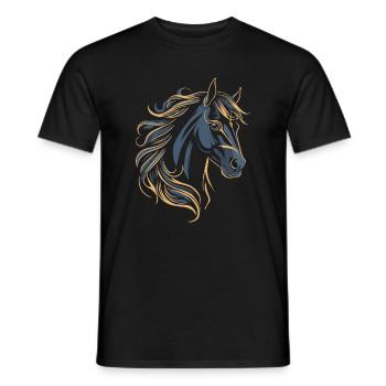 COULEUR DE TATOUAGE DE CHEVAL - T-shirt homme - noir - Devant - AI Model Male 178 light (178cm)