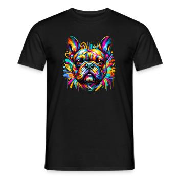 French Bulldog Dog - Men's T-Shirt - black - Front - AI Model Male 178 light (178cm)
