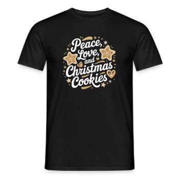 Peace, Love, and Christmas Cookies - Men's T-Shirt - black - Front - AI Model Male 178 light (178cm)